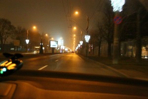 road back - Bucharest - night