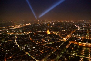 Paris at night as seen from the Eiffel Tower