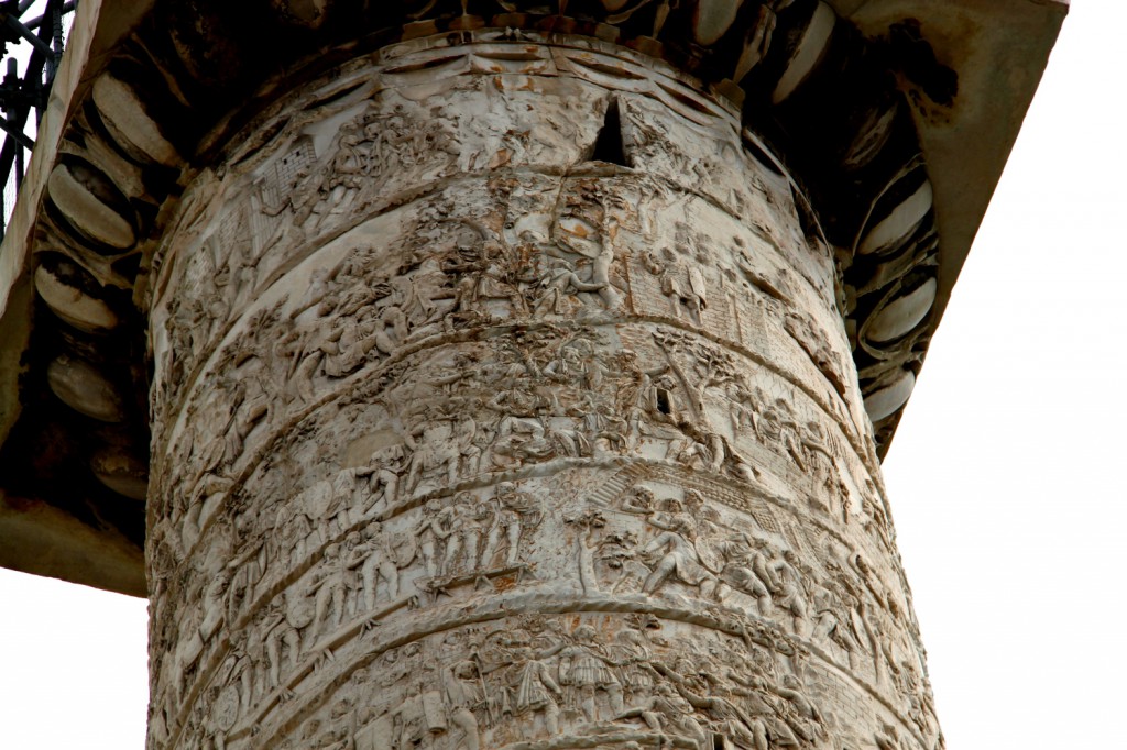 Trajan column, Rome, detail top