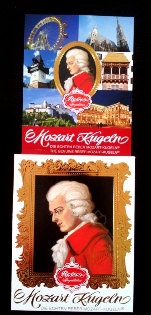 Mozartkugeln - Mozart balls - box and flyer