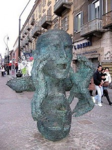Mirrored man face - Turin, Italy