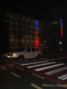 Ramnicu Valcea Police headquarters by night