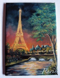 souvenir paris fridge magnet