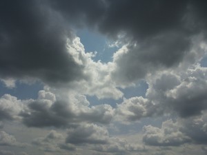 Rain clouds, white clouds, Bucharest 