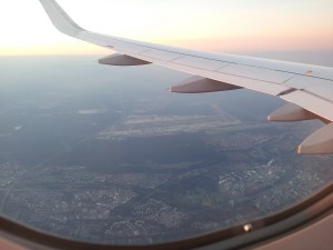 sunrise seen from the airplane