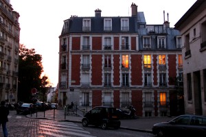 Red building in Paris