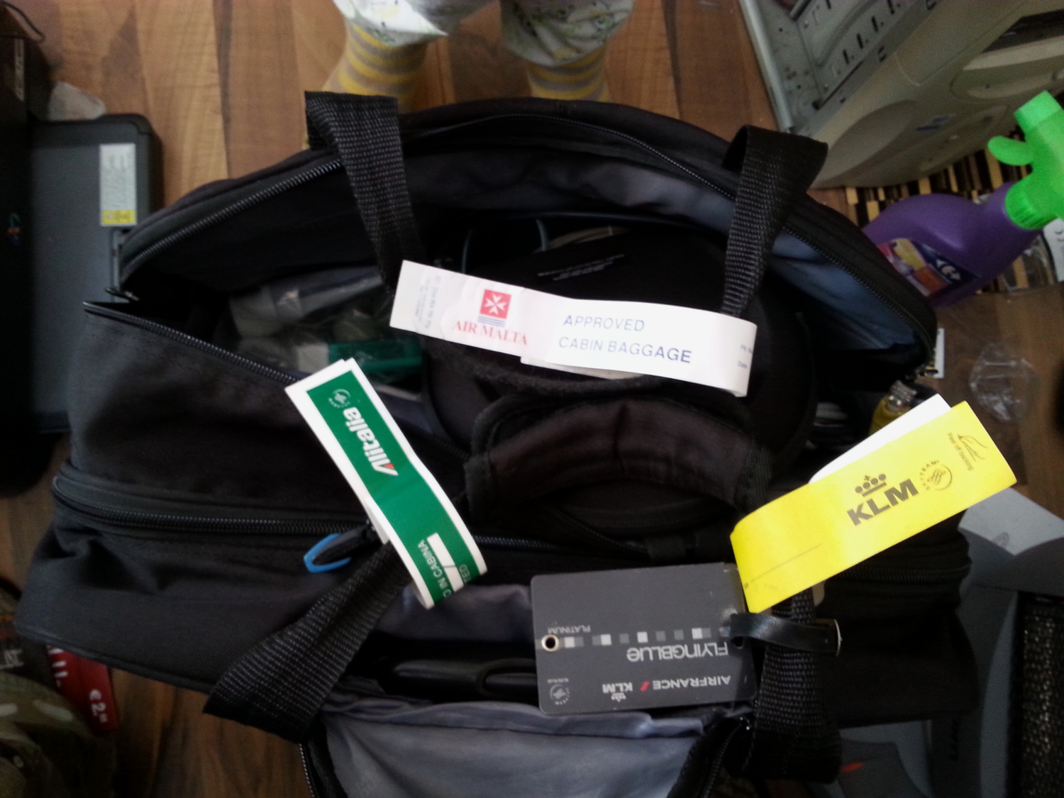 A frequent flyer's bag