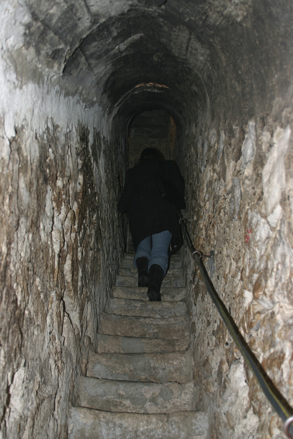 A secret and very narrow staircase at Bran Castle