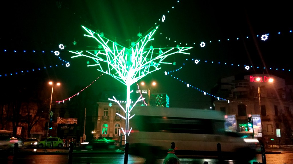 Christmas lights in Bucharest - Piata Romana