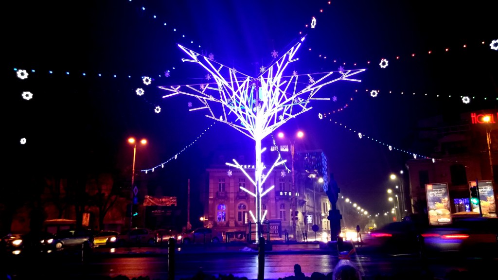 Christmas lights in Bucharest - Piata Romana