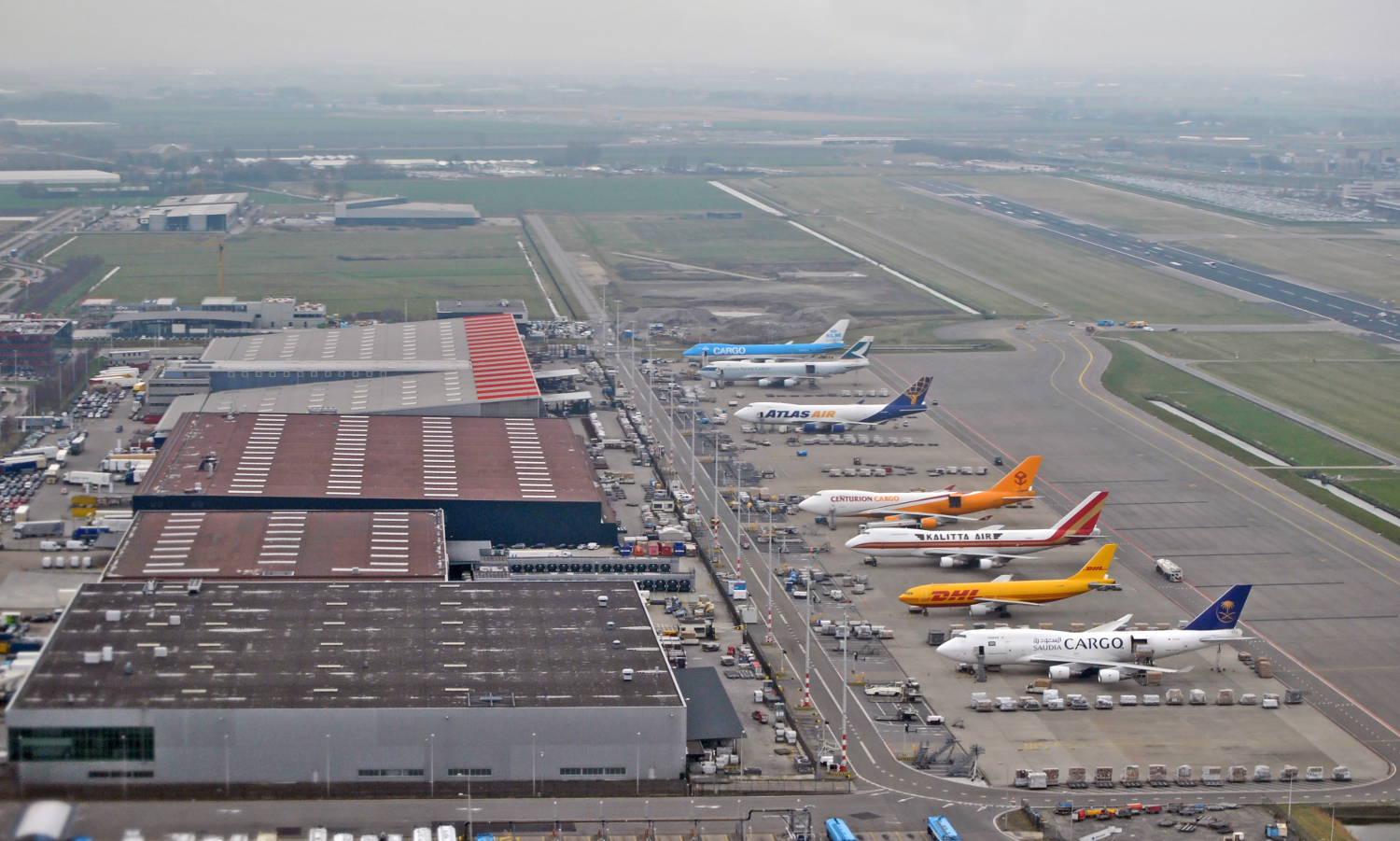 Airplanes loading on Amsterdam Airport Schiphol, The Netherlands