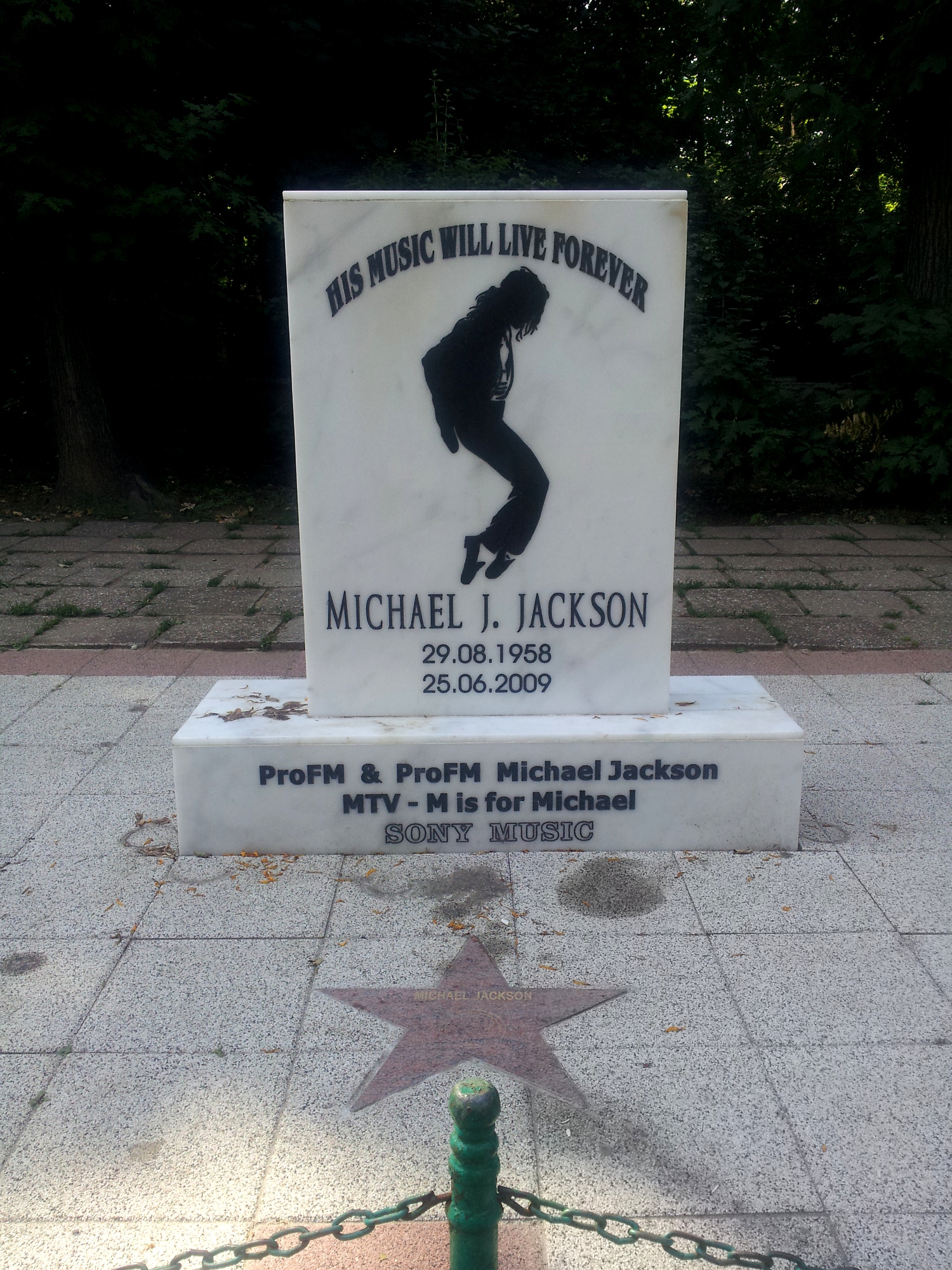 Monument dedicated to Michael Jackson in Herastrau Park, Bucharest