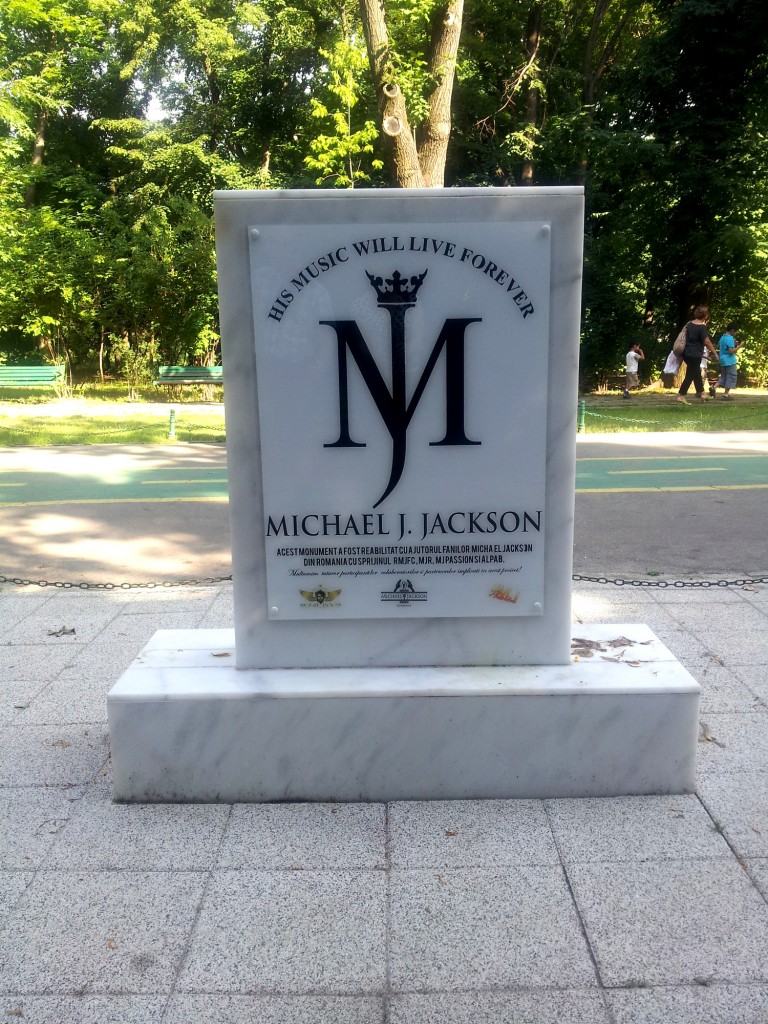 Monument dedicated to Michael Jackson in Herastrau Park, Bucharest