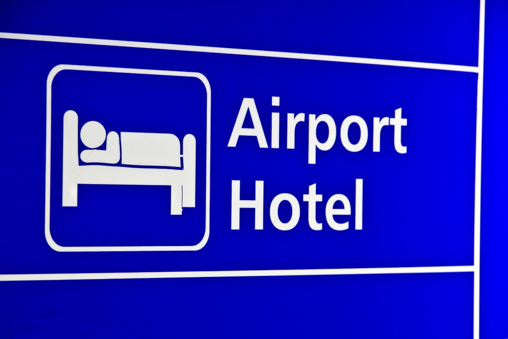 Airport Hotel sign Hong Kong