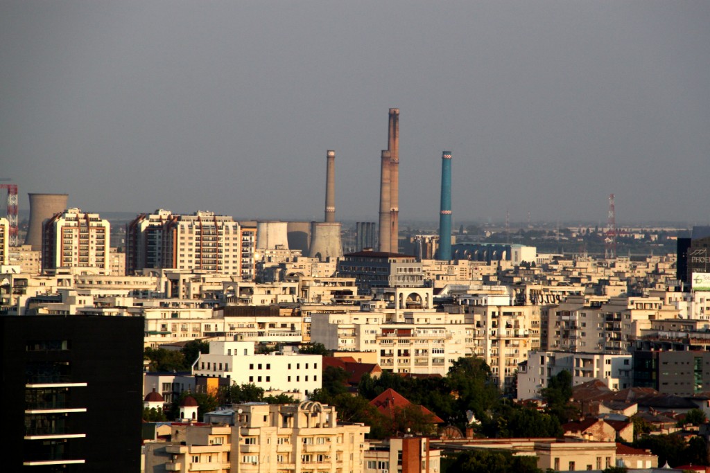 Bucharest seen from the Presidential Suite at Intercontinental Hotel - view over the industrial zone