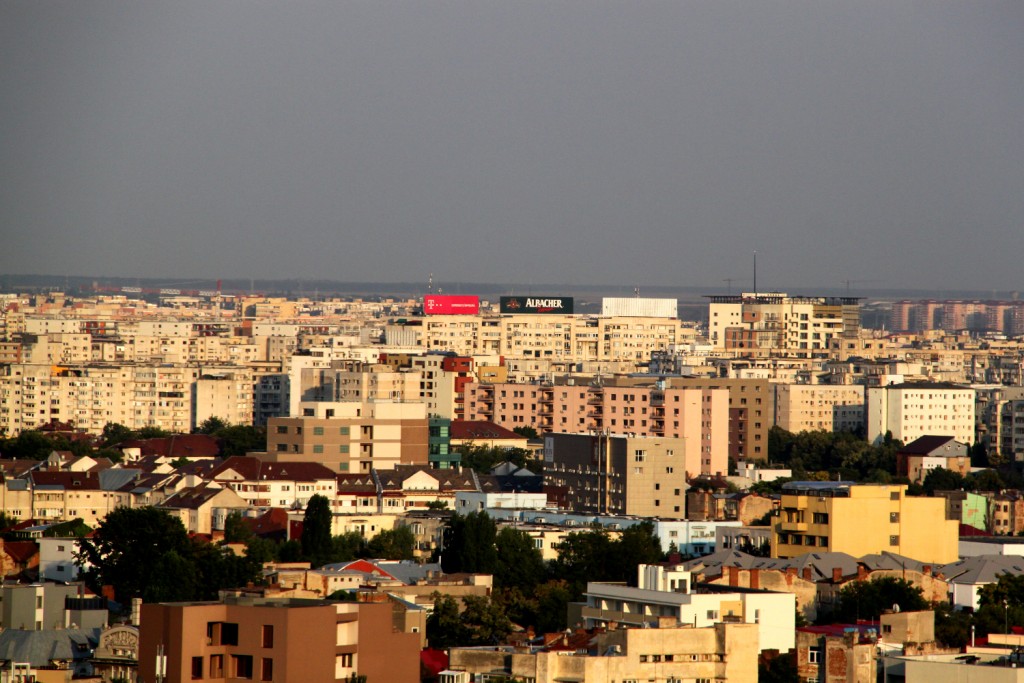 Bucharest seen from the Presidential Suite at Intercontinental Hotel - blocks