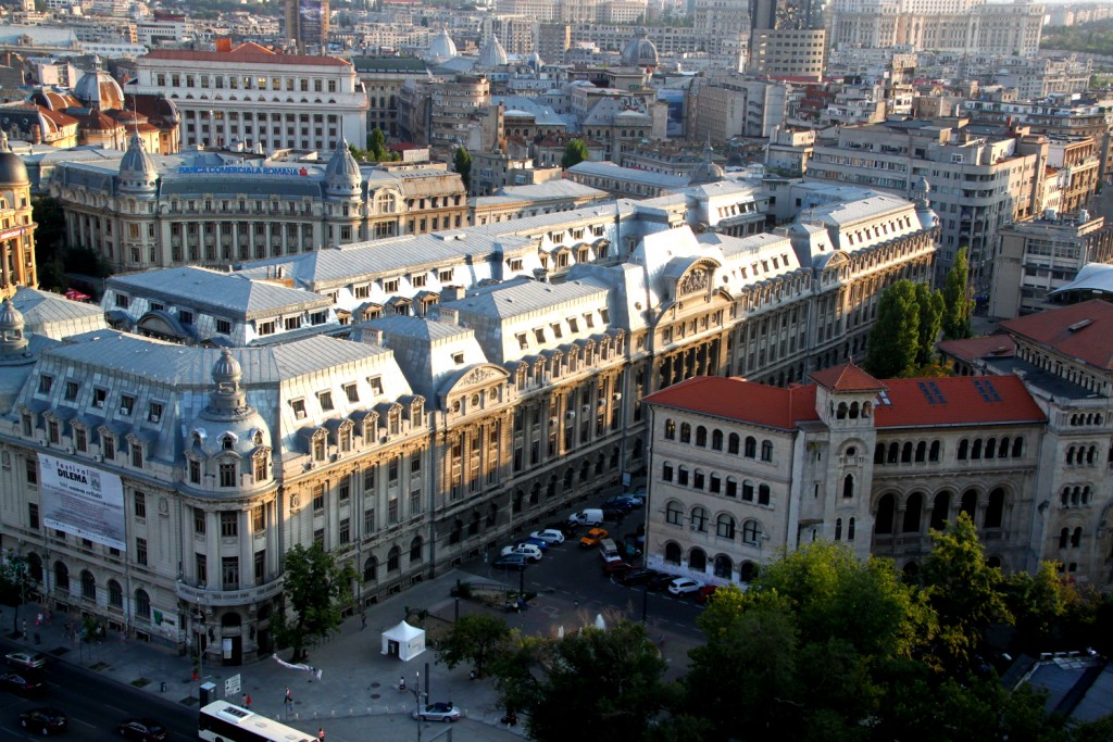 Bucharest seen from the Presidential Suite at Intercontinental Hotel6_University Building and University building (BCR building)