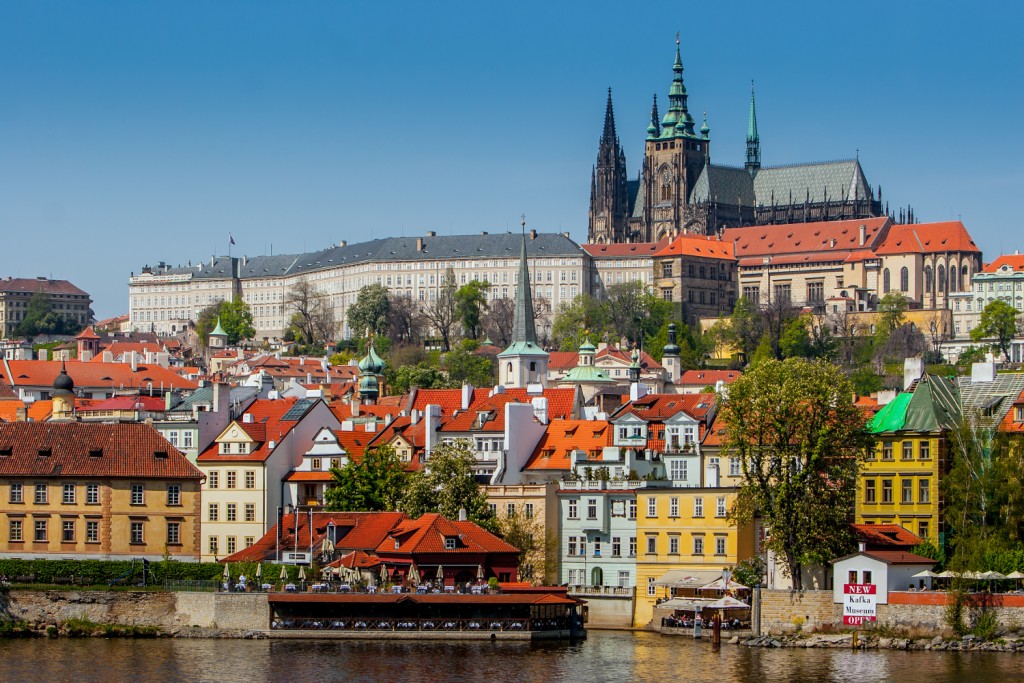 View of the Cathedral of St. Vitus, the Vltava River, Prague