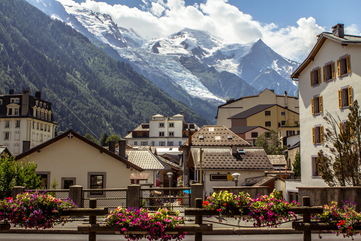 View on the Mont Blanc massif and glacier from Chamonix, #France, #travel #best #photos and #places