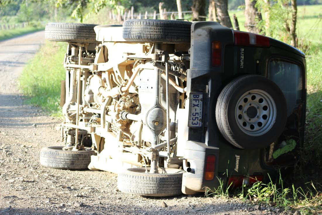 Costa Rica - This is a car we came across right after it had flipped over