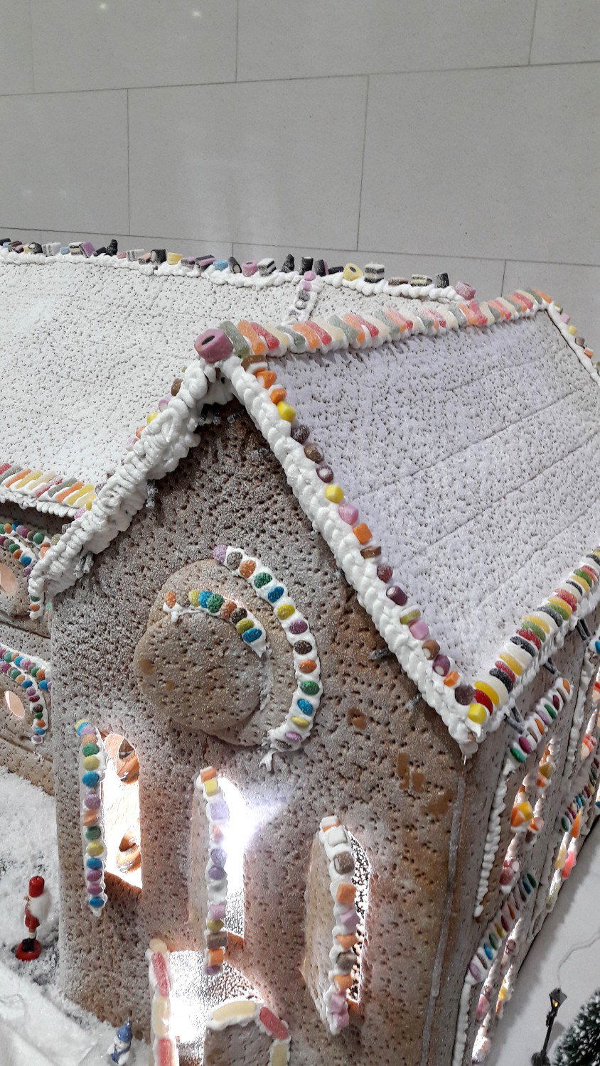 Gingerbread house at Hilton London Heathrow Airport