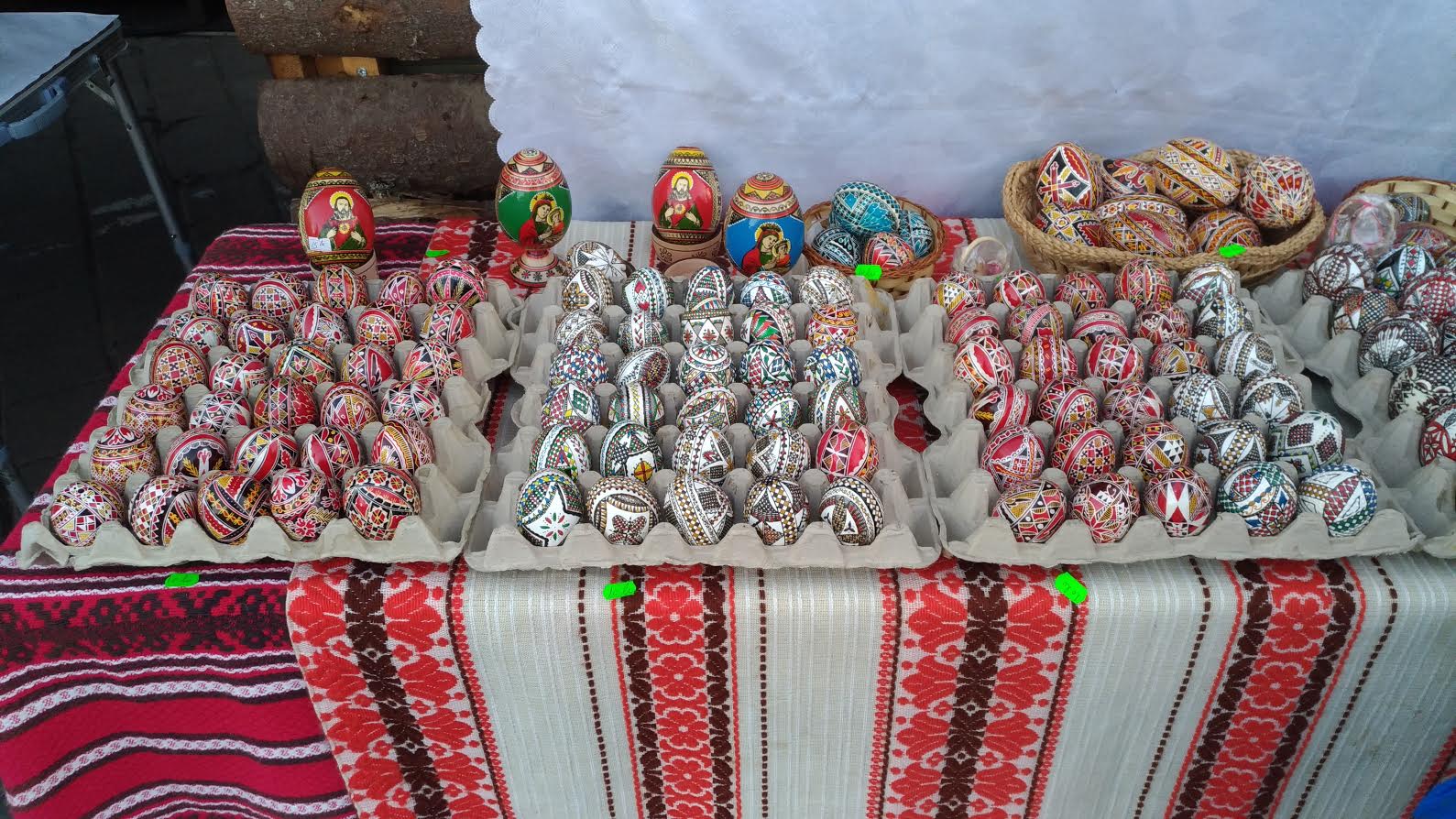 Easter Market in Bucharest, Romania - various eggs manually decorated/painted