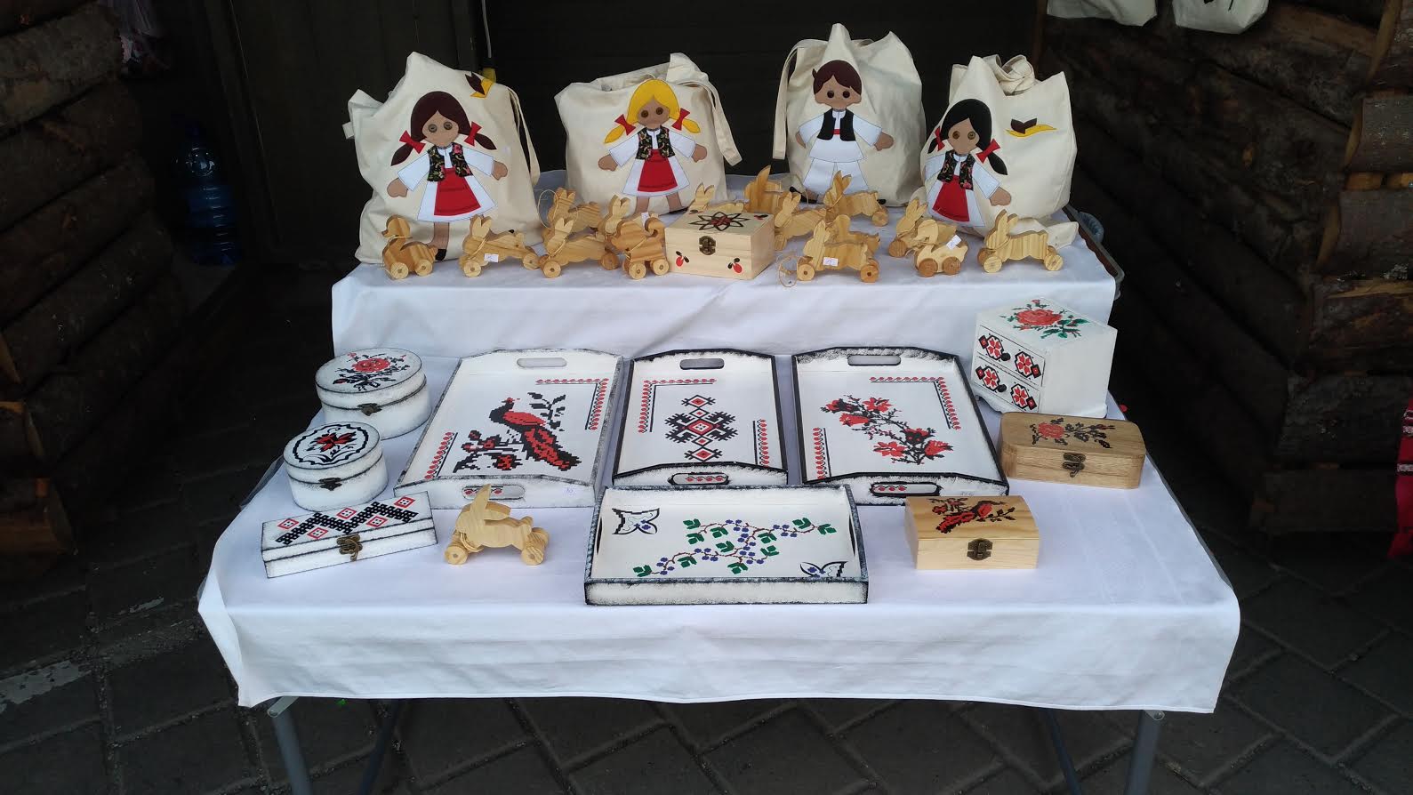 Easter Market in Bucharest, Romania - various objects decorated with traditional motifs 