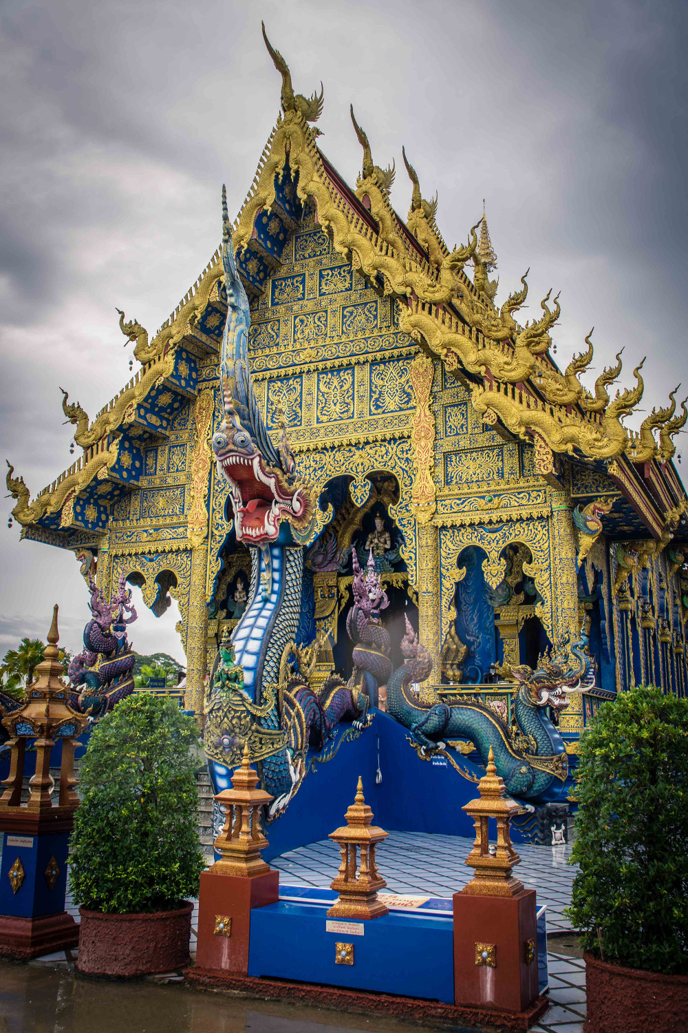 Wat Rong Suea Ten also known as the Blue Temple in Chiang Rai