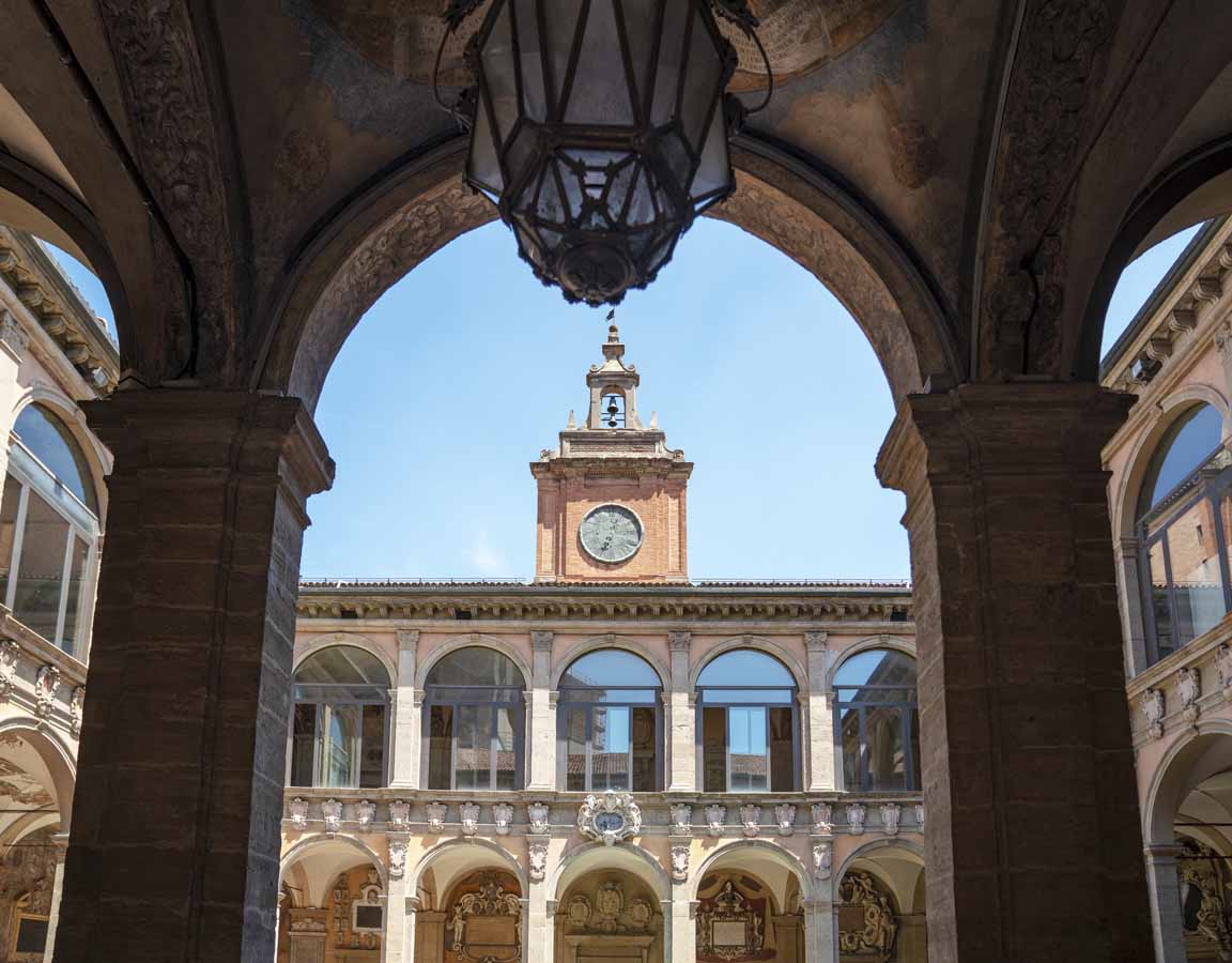 Bologna Archiginnasio. Read this article and discover top UNESCO World Heritage Sites in Europe recommended by travel bloggers. #UNESCO #unescosites #unescositeseurope #europeunesco #italyunesco #italy
