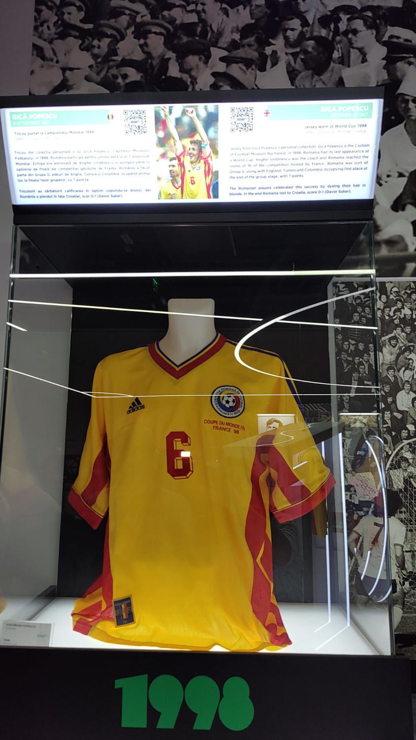 The Romanian Room at the Football Museum Bucharest - T-shirt worn at the World Cup