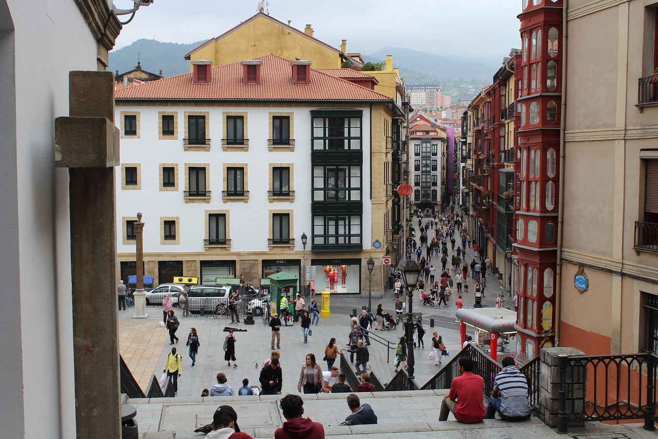 Bilbao's old town, known as the "Seven Streets" or "Zazpi Kaleak